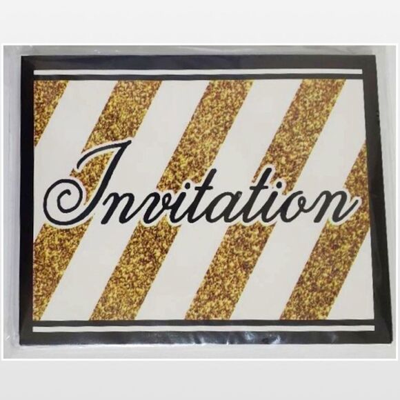 New Invitations Cards Universal All Occasions Gold Black - Picture 3 of 11